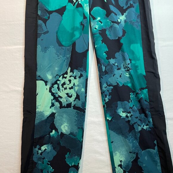 Fabletics Annalies Green Floral Wide Leg Silk Touch Pants Size XS - Picture 8 of 16